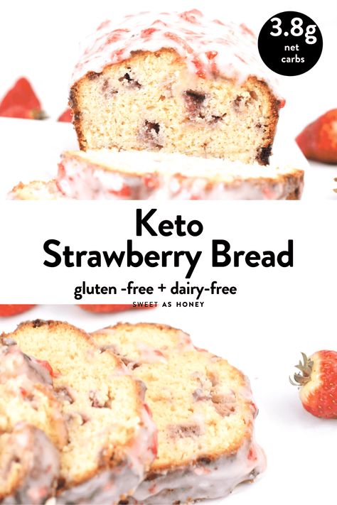 Flavored Pound Cake, Almond Flour Bread, Quick Bread Recipe, Strawberry Bread, Low Carb Flour, Strawberry Muffins, Healthy Strawberry, Keto Brownies, Keto Cheesecake