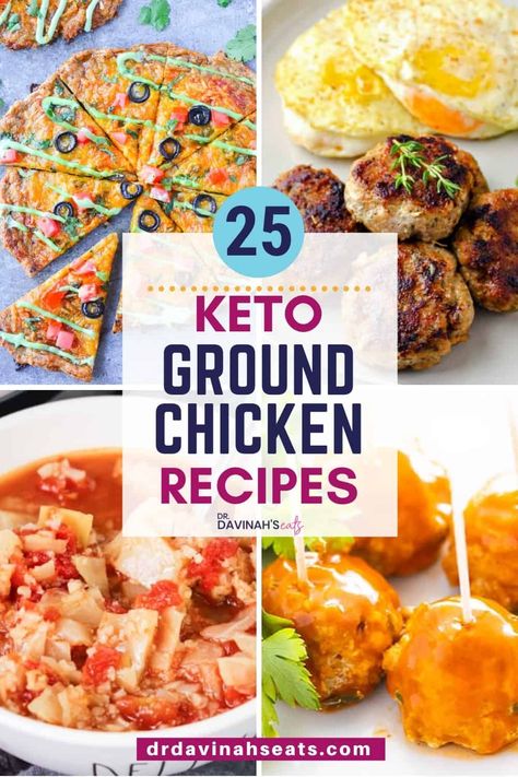 These Keto Ground Chicken Recipes prove that ground chicken is an extremely versatile ingredient. From casseroles and patties to soups and quick one-pan meals, I selected some of the best keto recipes using ground chicken from around the web. Enjoy these as part of meal prep or family dinner. Make these if you're looking for healthy chicken recipes, keto chicken recipes, chicken recipes, family dinner, and meal prep recipes. Keto Ground Chicken Recipes, Recipes Using Ground Chicken, Keto Ground Chicken, Chicken Keto Recipes, Ground Chicken Recipes Healthy, Keto Easter, Ground Chicken Burgers, Minced Chicken Recipes, Low Carb Chicken Parmesan