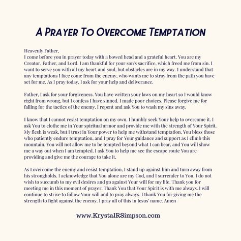 The best way to overcome anything is to stop and pray. This prayer was written to deal with temptation. Let's pray together today. Prayer Against Procrastination, The Rosary Prayer How To Pray, Prayers Against Distractions, Prayer Against Laziness, Prayer Against Distractions, Stop And Pray, Christian Video, How To Overcome Laziness, Let's Pray