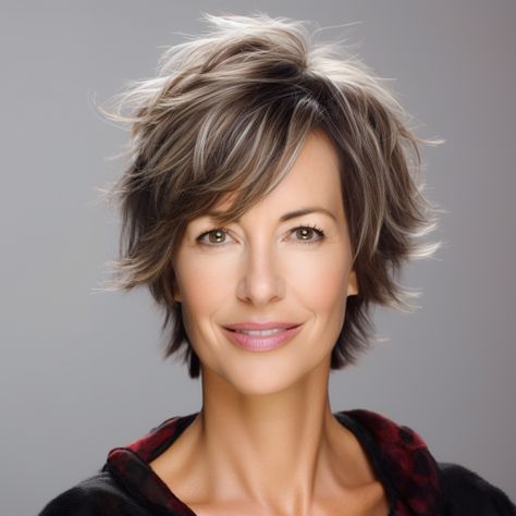 100 Elegant Short Hairstyles for Women Over 50 Kim Gravel Hair Short Hairstyles, Short Funky Hairstyles For Women, Short Hair Women Over 50, Flipped Ends, Best Short Haircuts For Women, Hairstyles For Fine Hair, Messy Bob Hairstyles, Flattering Hairstyles, Haircuts For Women Over 50