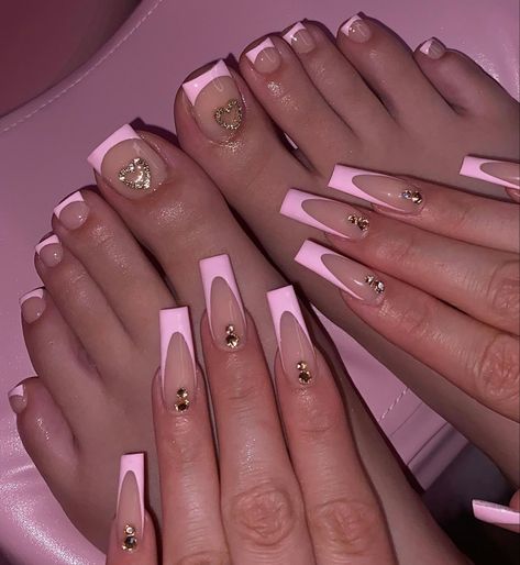 September Manifestation, Matching Nail And Toe Sets, Nails And Toes, Kylie Nails, Acrylic Toes, Acrylic Toe Nails, Cute Toe Nails, Fancy Nails Designs, Girly Acrylic Nails