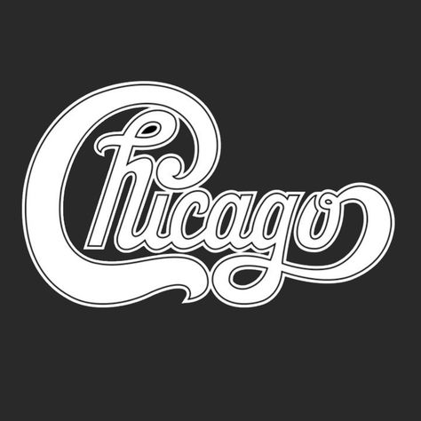 Chicago Band Logo, Rock N Roll Logo Design, Classic Rock Band Logos, Band Logo Ideas, Artist Logos, Singer Logo, Chicago Band, Chicago Logo, Chicago The Band