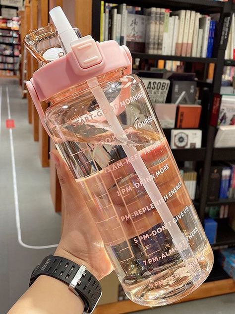 Clear Plastic Water Bottles, 2l Water Bottle, Stylish Water Bottles, Clear Water Bottle, Plastic Drink Bottles, Trendy Water Bottles, Motivational Water Bottle, Travel Water Bottle, Portable Water Bottle