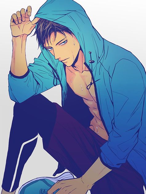 Aomine Kuroko, Kuroko No Basket Characters, Aomine Daiki, Blue Exorcist Anime, Exorcist Anime, Anime Watch, Anime Guys Shirtless, Kuroko's Basketball, No Basket