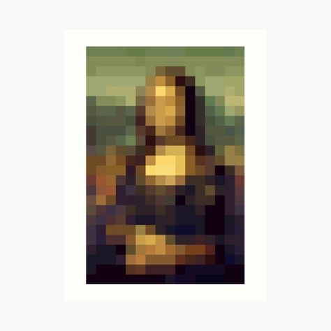 Monalisa Pixelated by lanalix | Redbubble Mona Lisa Pixel Art, Mixed Media Wall Art, The Mona Lisa, Wall Painting Decor, Italian Artist, Ariana Grande, Pixel Art, Bedroom Design, Wall Painting