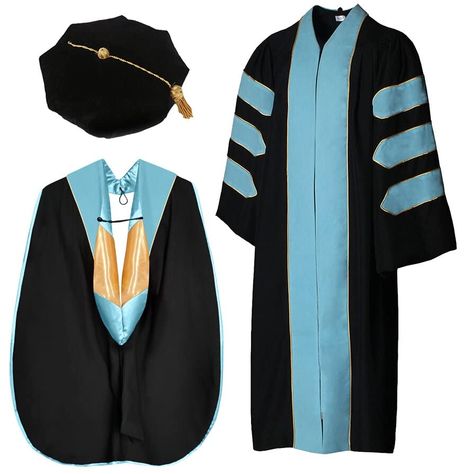 PRICES MAY VARY. velvet Imported Zipper closure Dry Clean Only Matte100% polyester + high quality velvet Package Include: 1 graduation doctoral gown +1 8sided Tam with bullion tassel(each item in its own package)+1 graduation hood Doctoral Gown Design:fluting across the shoulder & back,hidden zipper closure PHD hood made of high quality matte woven fabric in black color + premium velvet for degree + nice satin for lining and chevron,Doctoral Hood Size: velvet width in 5” and total width in 26" W Doctoral Regalia, Graduation Hood, Doctoral Gown, Doctoral Graduation, Graduation Gown And Cap, Academic Regalia, Graduation Cap And Gown, Graduation Gown, Matte Fabric