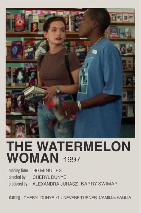 A movie poster - The Watermelon Woman (1997) The Watermelon Woman Poster, Watermelon Woman Film, Her Movie Poster, Watermelon Woman, The Watermelon Woman, Film Recommendations, Cinema Quotes, Movies To Watch Teenagers, Movie To Watch List