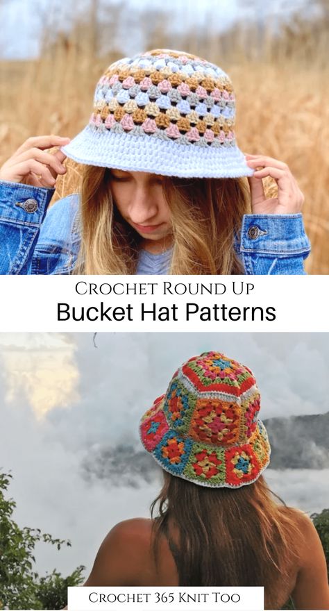 Flower Bucket Hat Crochet Pattern, Floppy Bucket Hat Crochet Pattern, Cute Crochet Bucket Hat Free Pattern, Crocheted Bucket Hat Pattern, Crochet Garden Hat, Crochet Bucket Hat Free Pattern Granny Square Free, Granny Square Bucket Hat Crochet Pattern, Granny Squares Bucket Hat, Granny Stitch Bucket Hat Pattern