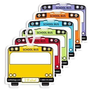 School Bus Backpack Tags - Pack of 50 - Item# 8010 - Signs and Tags, LLC Bus Tags, Backpack Tags, School Svg, Svg Free, School Bus, I School, New Jersey, Make Your Day, Life Hacks