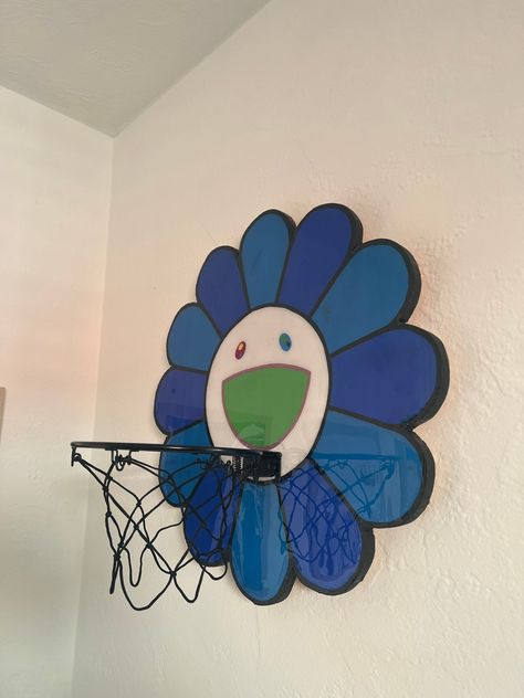 Painted Basketball, French Cleat Hanger, Murakami Flower, Hypebeast Room, Mini Basketball Hoop, Ball Pump, Mini Basketball, Dream Apartment Decor, Future Apartment Decor