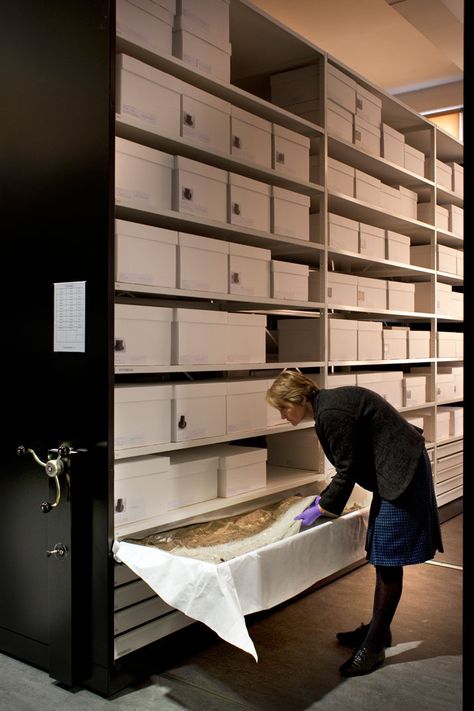 The Clothworkers’ Centre for Textiles and Fashion Study and Conservation | Yatzer Working In Museum, Archives Room, Archive Room, Textile Conservation, Blythe House, Museum Storage, Fashion Study, Art Conservation, Science Earth