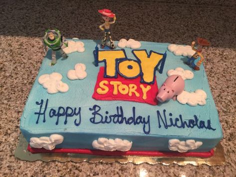 Story Sheet, Toy Story Birthday Cake, Woody Birthday, Birthday Sheet Cakes, Toy Story Cakes, Story Birthday, 2 Birthday Cake, Toy Story Birthday Party, Birthday Toys