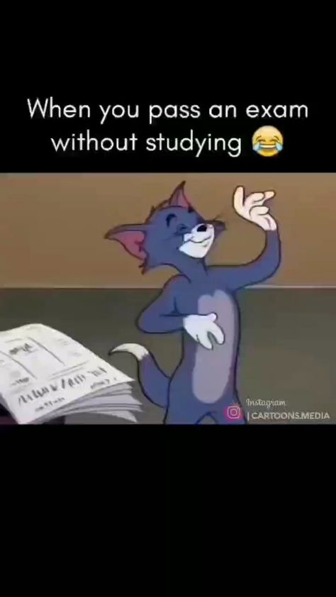 cartoons.media • Original Audio Pass In Exam, Tom And Jerry Funny, Funny Stories For Kids, Studying Funny, Exams Funny, Friends Quote, Craft Work For Kids, Exam Quotes Funny, Exam Quotes