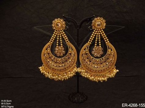 Manek Ratna | My Favorites Krishna Birth, Chand Bali, Expensive Decor, Gold Jhumka Earrings, Indian Jewelry Earrings, New Gold Jewellery Designs, Gold Earrings Wedding, Gold Bridal Earrings, Wedding Jewellery Collection