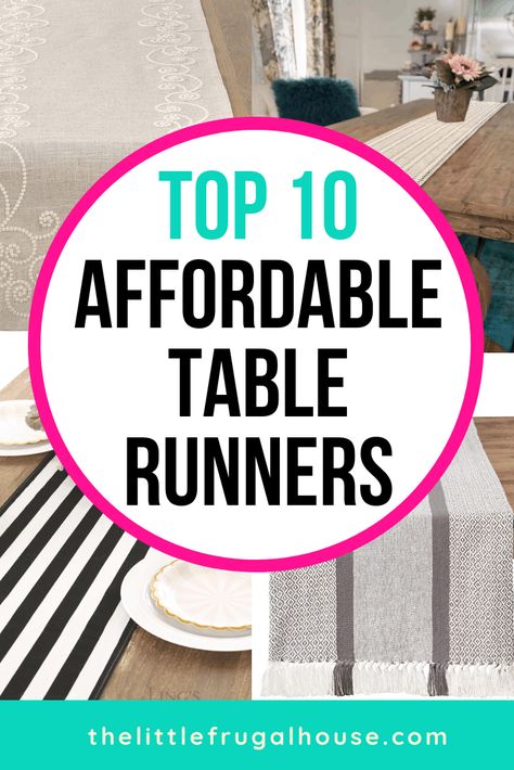 These affordable table runners are perfect for your style: farmhouse, modern, classic, elegant, or rustic. Look through these ideas for easy home updates! Kitchen Table Runner Ideas, Dining Table Runner Ideas, Table Runners Diy Easy, Easy Home Updates, Table Runners Modern, Dining Room Table Runner, Table Runner Ideas, Placemat Diy, Cheap Table Runners