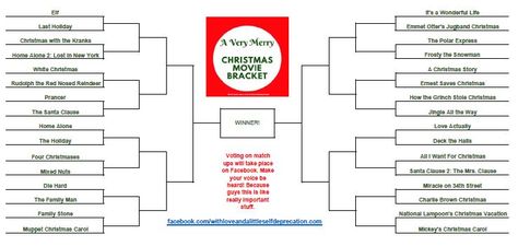 A Very Merry Christmas Movie Bracket 2017 Christmas Movie Night, Best Christmas Movies, Last Holiday, Movie Club, A Very Merry Christmas, Love Actually, Frosty The Snowmen, 2023 Christmas, Live Now