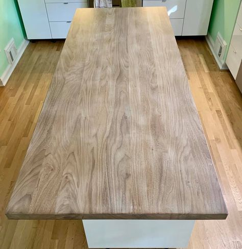 Natural materials win in a competition with man-made any day! Here we have Driftwood Walnut 1 3/4” thick island. Looks awesome! Walnut Kitchen Island, Walnut Kitchen, Garden State, Florida House, Wood Countertops, Updated Kitchen, Wood Kitchen, Florida Home, Red Oak