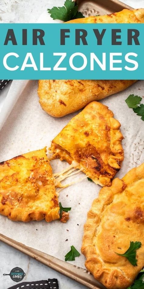 Air Fried Calzone, Calzone Recipe Air Fryer, Air Fryer Calzones, Easy Simple Ingredient Dinners, Simple Air Fryer Meals, Air Fryer Snacks For Kids, Air Fryer Pasta Recipes, Air Fryer Kids Recipes, Air Fryer Recipes Dinners