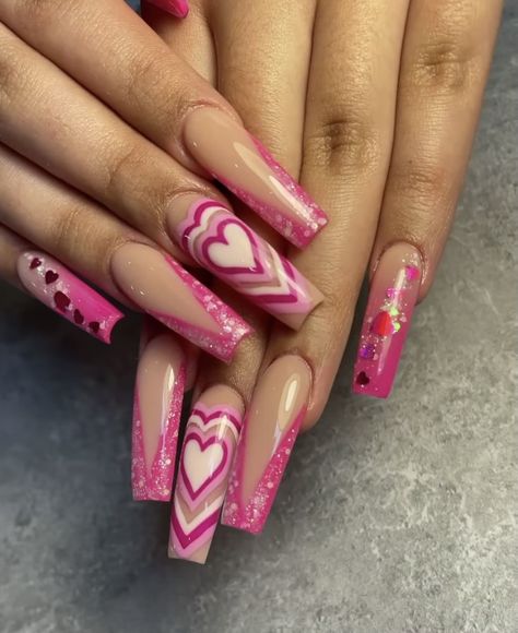 Pink Heart Nails, Power Puff Girls, Hello Nails, Power Puff, Puff Girl, Heart Pin, Heart Nails, Nail Tutorials, Pretty Pink