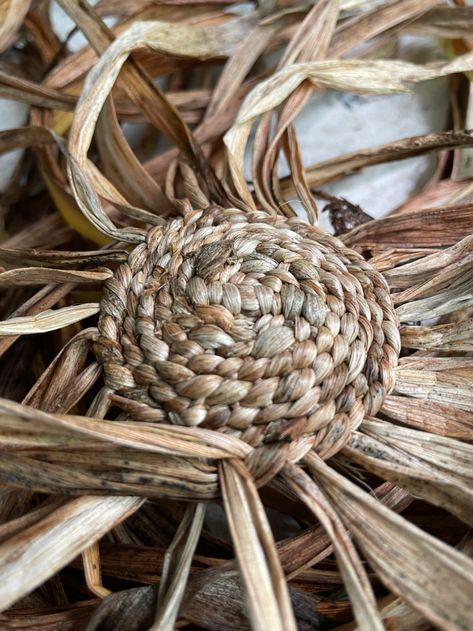 Weaving With Grasses, Cattail Weaving, Reed Weaving, Matt Tommey, Leaf Weaving, Raffia Crafts, Sweetgrass Basket, Harvest Day, Coconut Bowls