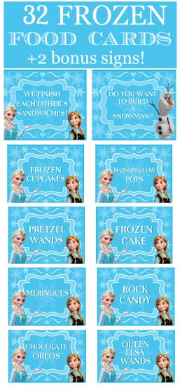 Frozen food cards collage 2 Birthday Party Frozen, Frozen Party Food, Frozen 3rd Birthday, Pastel Frozen, Elsa Birthday Party, Frozen Bday Party, Disney Frozen Birthday Party, Disney Frozen Party, Frozen Birthday Theme