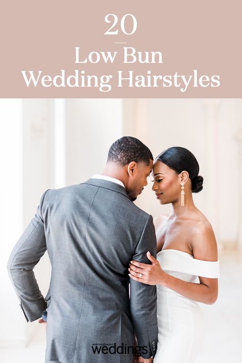 Wedding Guest Bun Hairstyles Short Hair, Slicked Back Bun Bride, Black Bride Hairstyles Updo Low Buns, Middle Part Bun Wedding, Bridal Slick Bun, Ballerina Bun Wedding Hair, Bun With Hair Sticking Out, Bridal Sleek Bun, Slick Back Bun Wedding Hair