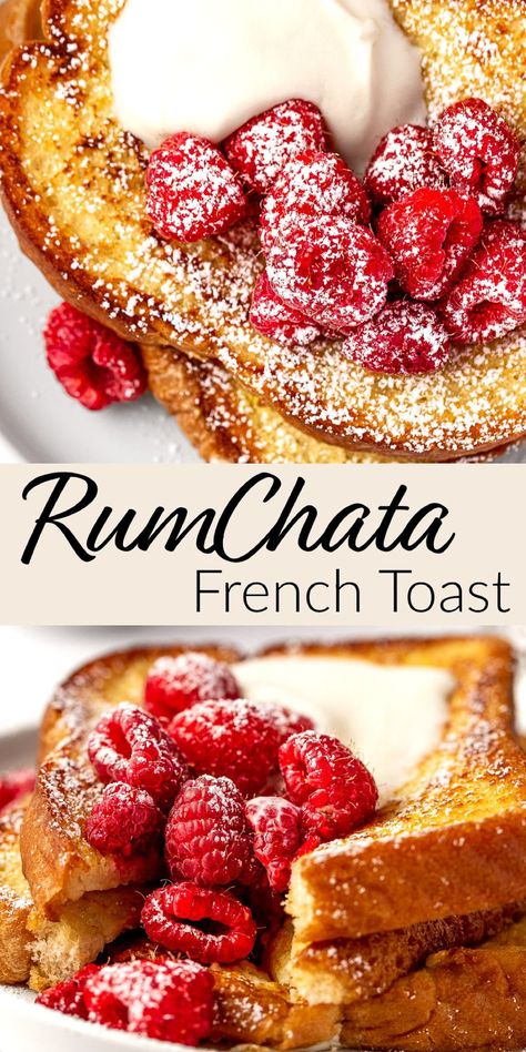 Rumchata French Toast, Rum Chata French Toast, Rumchata French Toast Casserole, Marscapone French Toast Recipe, French Toast Toppings Ideas, Homemade Rumchata, French Toast Toppings, Challah French Toast, Cream Fresh