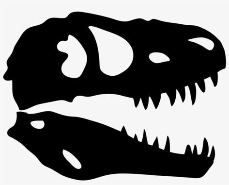 Dino Png, T Rex Skull, Cricut Animals, Dinosaur Clip Art, Jurassic Park Birthday, Dinosaur Skull, Dinosaur Png, Skull Stencil, Dinosaur Silhouette