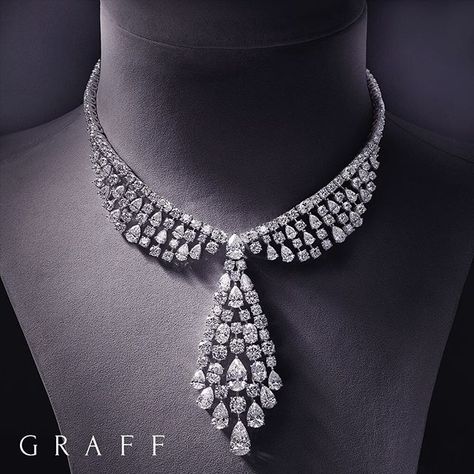 Masterful Craftsmanship At Graff, we are extremely proud of our expertise in diamond design and craftsmanship.  At our atelier in London, the flow and fullness of each jewellery piece is juxtaposed to magnificent effect – perfectly epitomised by this necklace, which features 66.35 carats of diamonds. #GraffDiamonds #DiamondNecklace #HighJewellery #OneOfAKind Graff Jewelry, Graff Diamonds, Hammered Silver Jewelry, Real Diamond Necklace, Diamond Necklace Designs, High Jewellery, Bridal Diamond Jewellery, Diamond Necklace Set, Diamond Jewelry Necklace