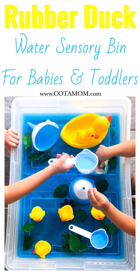 Rubber Ducky Sensory Bin, Duck Pond Sensory Bin, Duck Sensory Play, Rubber Duck Sensory Bin, Duck Sensory Bin, Duck Activities For Toddlers, Pond Sensory Bin, Pond Sensory, Magical Pond