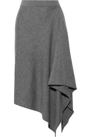 Grey Midi Skirt, Cashmere Skirt, Skirt Asymmetrical, Couture Skirts, Mid Calf Skirt, Designer Skirts, Grey Skirt, Calf Length Skirts, Sewing Tutorials Clothes