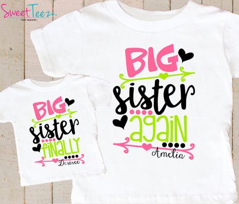 Big Sister Big Brother Shirts, Big Brother Shirt, Sibling Shirts, Sister Shirt, Sister Tshirts, Pregnancy Announcement Shirt, Big Sister Shirt, Matching Baby, Palm Coast