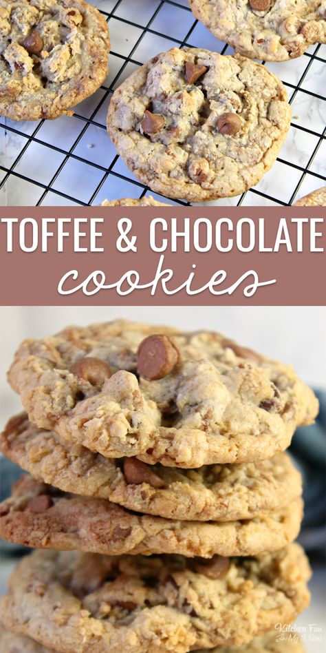 Cookie Recipes Toffee, Cookie Recipes Coconut, Toffee Bits Cookie Recipe, Chocolate Chip Cookies Copycat, Toffee Chocolate Chip Cookies, Toffee Cookie Recipe, Coconut Cookies Recipes, Toffee Chocolate, Toffee Chips