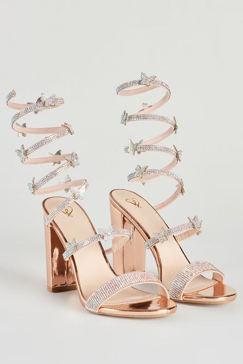 Rose Gold, Sandals, Heels, Pink, Gold