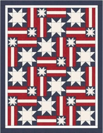 Free Quilt Pattern: A Tribute to Yoda Quilt - I Love Quilting Forever Qov Quilt Patterns Free, 4th Of July Quilt, White And Blue Quilt, Flag Quilts, Valor Quilts, Seasonal Quilts, American Flag Quilt, Quilts Of Valor, Sewing Quilts