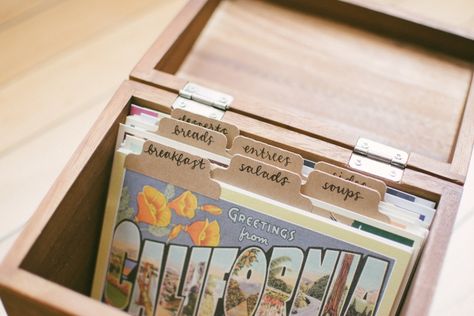 DIY Postcard Recipe Box Dividers - Maurine Dashney Recipe Box Dividers, Arches National Parks, Embroidered Paper, Tab Design, Wedding Diys, Diy Postcard, Large Gallery Wall, Creative Things, Silhouette Portrait