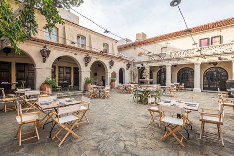 Outdoor Dining Rooms, Restaurants In Los Angeles, Nomad Hotel, Spanish Restaurant, Restaurant Patio, Heat Lamp, Los Angeles Restaurants, Los Angeles Hotels, Los Angeles Travel