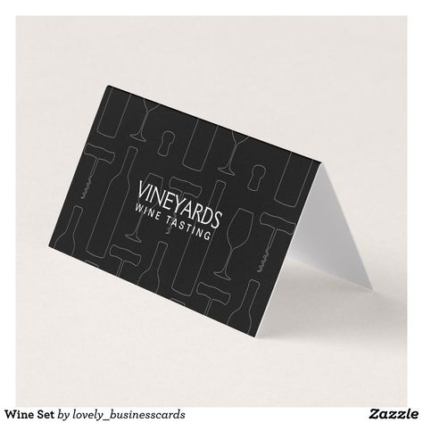 Vineyard Logo Design, Wine Business Card Design, Winery Branding, Winery Branding Design, Wine Tasting Event Invitation, Wine Business, Folded Business Cards, Wine Table, Wine Set