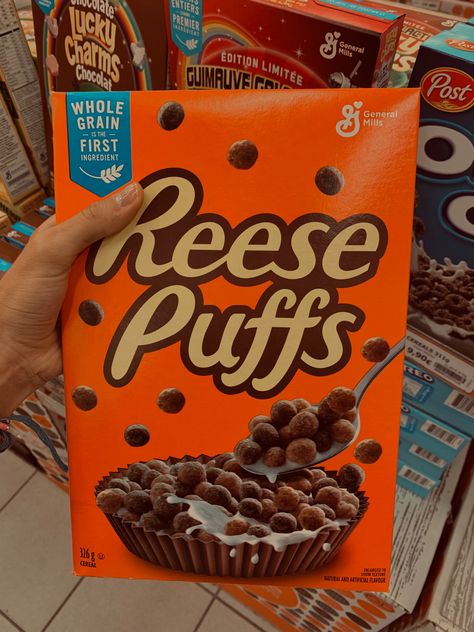 Reeses Aesthetic, Reese Puffs, Cupid Crunch, Food Poetry, 90s Food, Cereal Flavors, Fireboy And Watergirl, Korean Store, Reese's Puffs