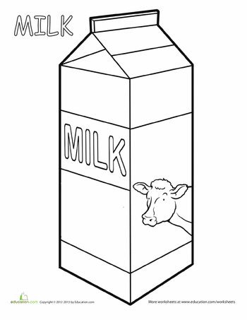 Worksheets: Milk Coloring Page Milk Crafts Preschool, K5 Activities, Rose Outline Drawing, Milk Drawing, Milk Cartoon, Different Types Of Food, Coloring Pictures For Kids, Shapes Flashcards, Milk Art