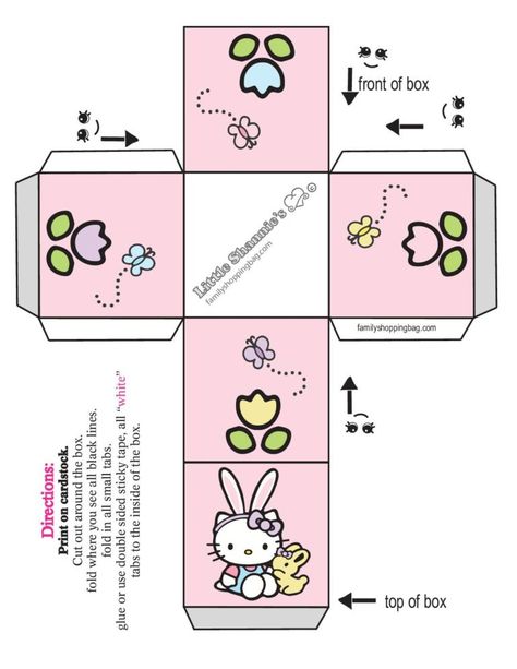 Free Printable Easter Coloring Pages and More | Lil Shannie.com - Page 2 Sanrio Cutouts, Easter Favor Boxes, Sanrio Crafts, Printable Easter Coloring Pages, Sanrio Shop, Flag Food, Bear Cupcakes, Hello Kitty Printables, Easter Favors