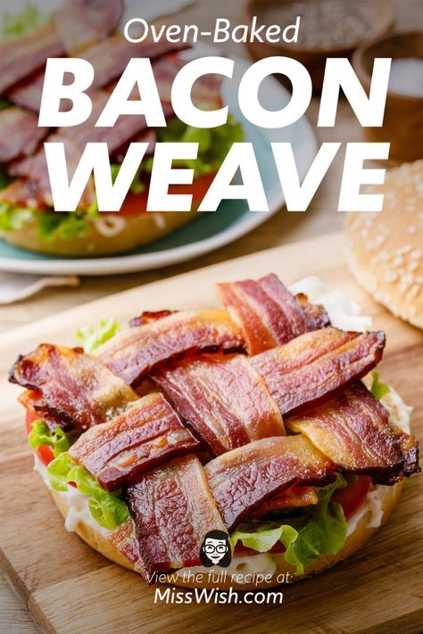 Easy Oven-Baked Bacon Weave (Try this!) - Miss Wish Best Oven Bacon, Bake Bacon In Oven, Bacon Weave In The Oven, Cool Bacon In Oven, Best Way To Bake Bacon In Oven, Oven Bacon Crispy, Oven Cooked Bacon, Cooking Turkey Bacon, Bacon Weave