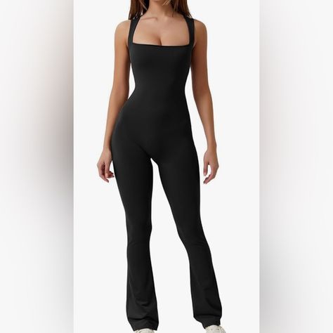 New Onsie/ Jumpsuit W/ Tag. Flared Bottoms, Sleeveless In Black 78/22 Nylon Span Pink Utility Jumpsuit, Khaki Jumpsuit, Beaded Jumpsuit, Spring Jumpsuits, Loose Romper, Flared Bottoms, Flare Bottoms, Fashion Nova Jumpsuit, One Piece Romper