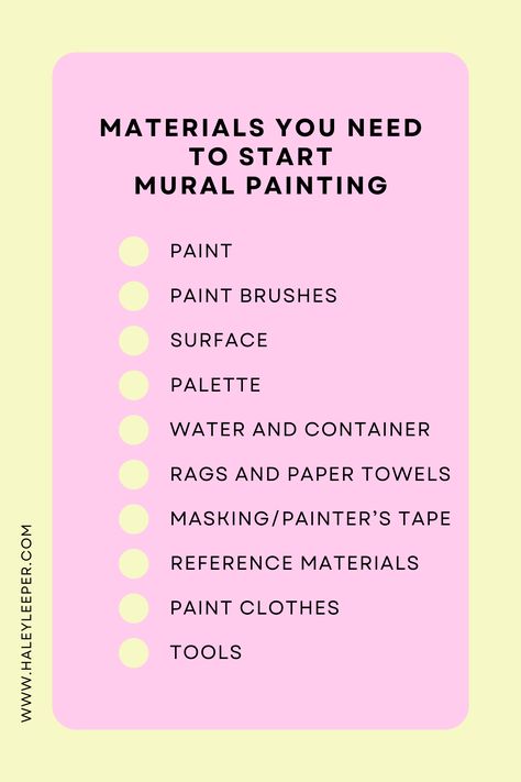 Have you been wanting to try mural painting but you do not know where to start? Read this blog to help you get started with mural painting! ➡️ mural, mural painting, mural artwork, learn mural, mural basics, mural course, mural tutorial, learn mural step by step, complete guide to mural for beginners, mural for absolute beginners, how to create mural Mural Tips, Mural Tutorial, Paint A Mural, Big Tub, Painting Mural, Mural Paintings, Draw And Paint, Mural Wall, Painted Clothes