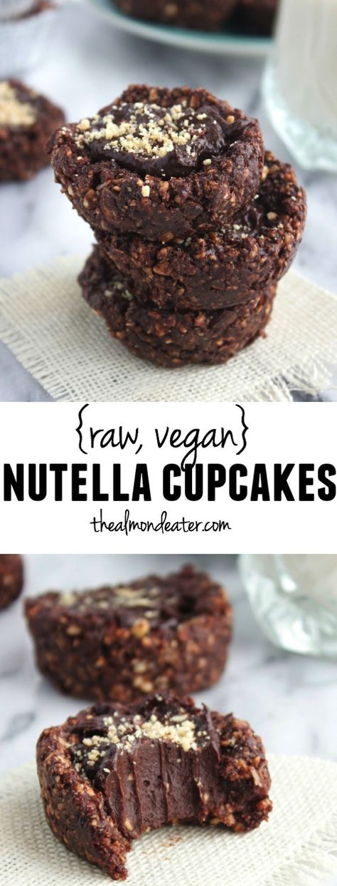 Nutella Cupcakes, Vegan Nutella, Raw Vegan Desserts, Desserts Vegan, Raw Desserts, Raw Vegan Recipes, Vegan Treats, Vegan Sweets, Healthy Sweets