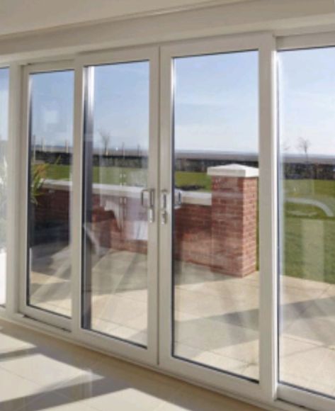 4 Panel Sliding Glass Door, Upvc Patio Doors, Upvc Sliding Doors, Ruangan Studio, Upvc French Doors, Sliding Door Window Treatments, Sliding Doors Exterior, Sliding French Doors, Glass Doors Patio