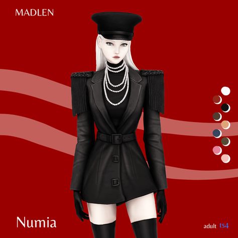 Numia Outfit | Madlen on Patreon Sims 4 High Quality Cc, Sims 4 Pearl Necklace, Shoulder Tassels, Cc Clothing, Ts4 Mods, Cc Folder, Sims 4 Anime, Loading Screen, Sims 4 Cc Skin