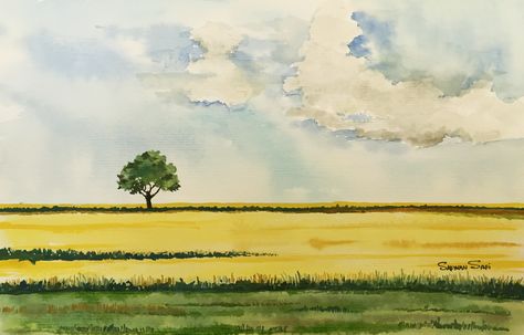 watercolor Tree Watercolor Painting, Watercolor Art Landscape, Landscape Watercolor, Watercolour Inspiration, Watercolor Paintings Easy, Watercolor Landscape Paintings, 수채화 그림, Watercolor Art Lessons, Watercolor Trees