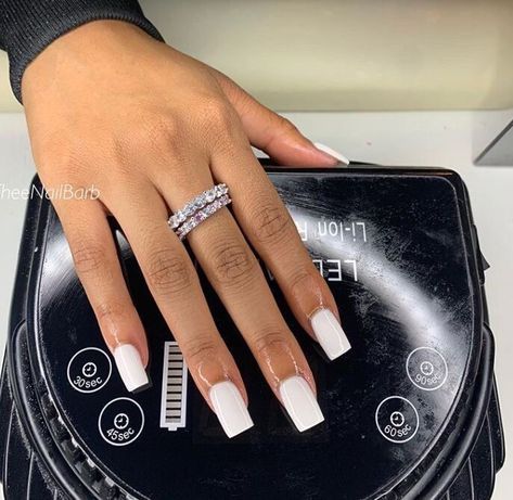 Daisy Marquez Nails, Cute Shirt Nails Acrylic, Milky Nails, Nagellack Trends, White Acrylic Nails, Work Nails, Cute Acrylic Nail Designs, Simple Acrylic Nails, Short Square Acrylic Nails