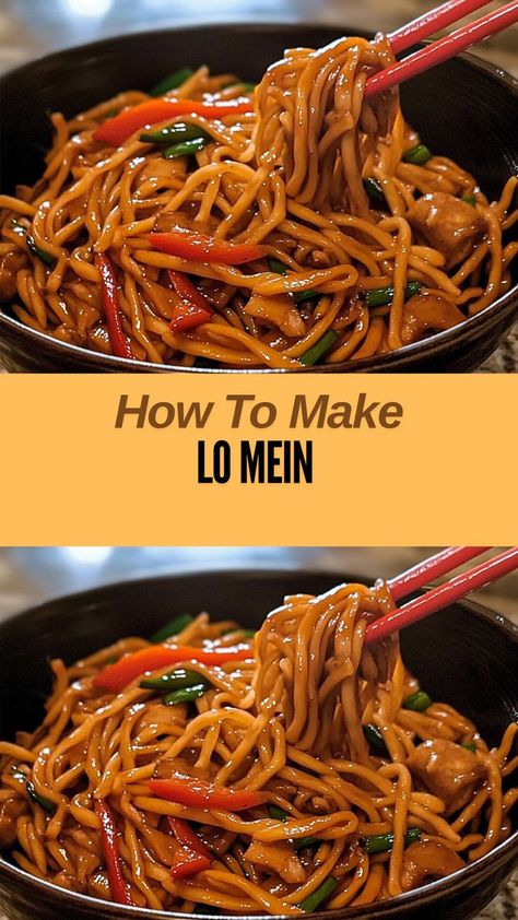 Ingredients: 8 oz (225g) lo mein noodles or spaghetti 2 tablespoons vegetable oil 2 cloves garlic, minced... Low Mein Recipe, Easy Lo Mein Recipe, Phillipino Food, Easy Asian Noodles, Chinese Noodle Recipes, Vegetable Lo Mein, Lo Mein Noodles, Lo Mein Recipes, Chinese Cooking Recipes